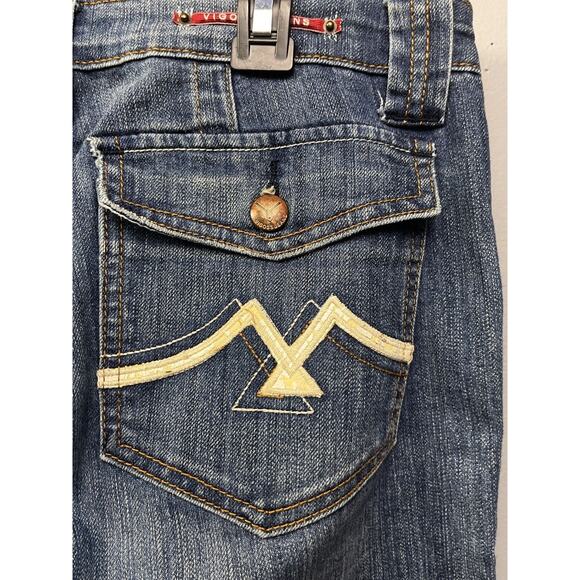 Vigoss Boot Cut Jeans Womens 9/10 Blue Mid Rise Flap Pocket 33x33 Denim - Picture 6 of 7